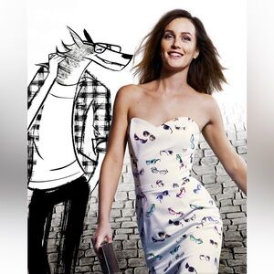 VTG Naf Naf Y2K size 36 Sunglasses gossip girl strapless dress new with tags